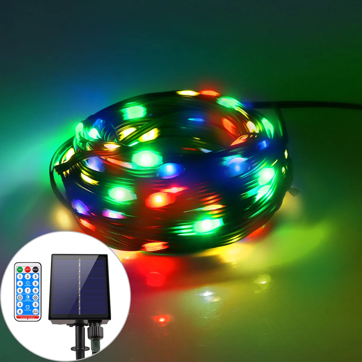 LED Solar Fairy Lights 100M Christmas Lights Waterproof Outdoor Garland Light House