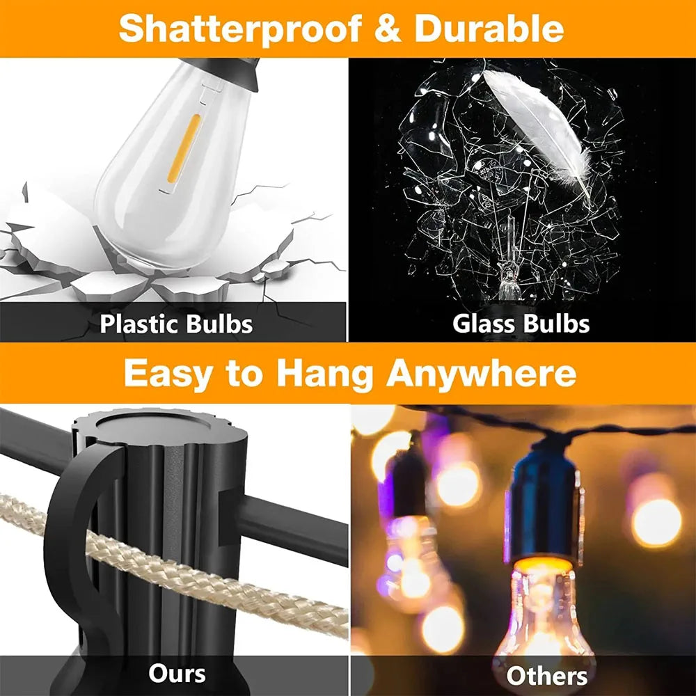 50ft/150ft Electric Led Filament String Light Set Light House