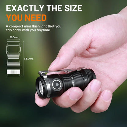 Mini Flashlight LED 1300lm with Magnetic Light House