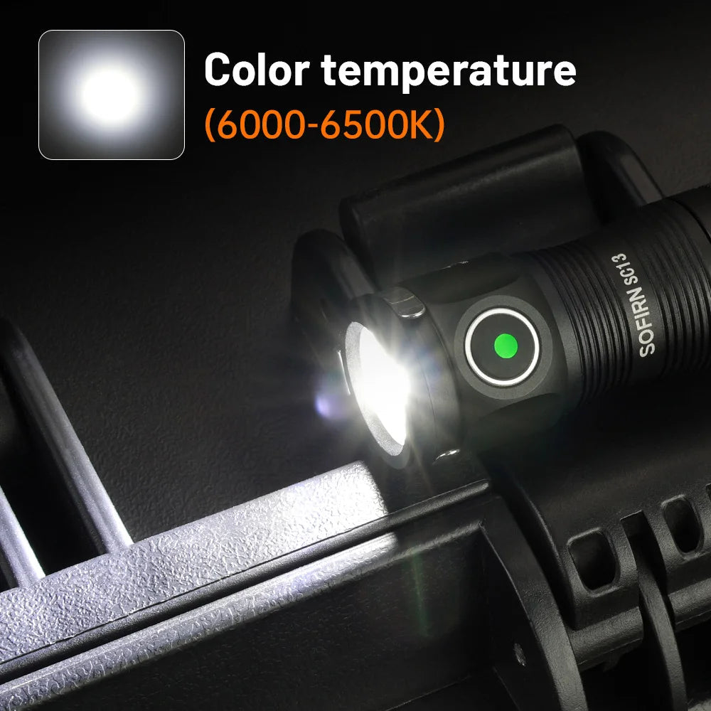 Mini Flashlight LED 1300lm with Magnetic Light House