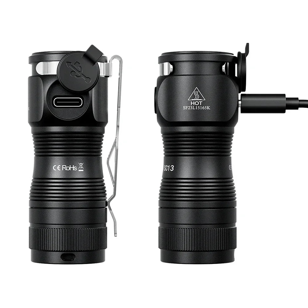 Mini Flashlight LED 1300lm with Magnetic Light House