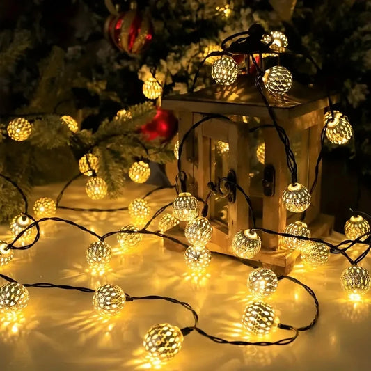 Moroccan Ball Solar String Lights - Light House