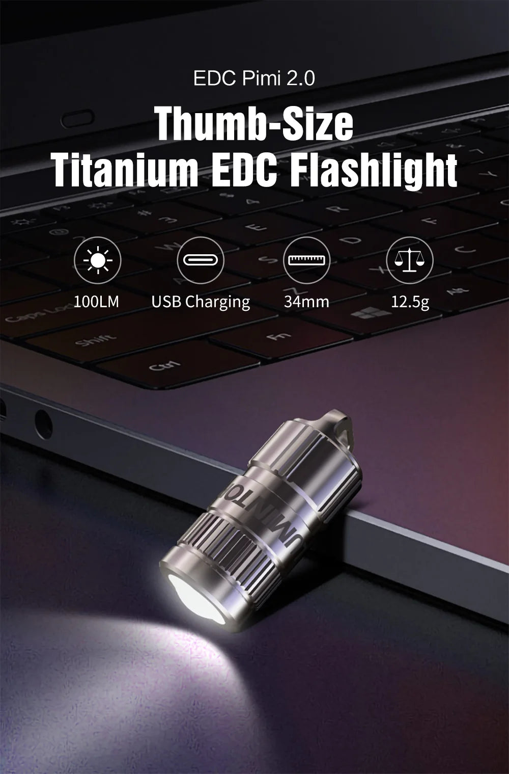 Titanium tactile Mini Flashlight Light House