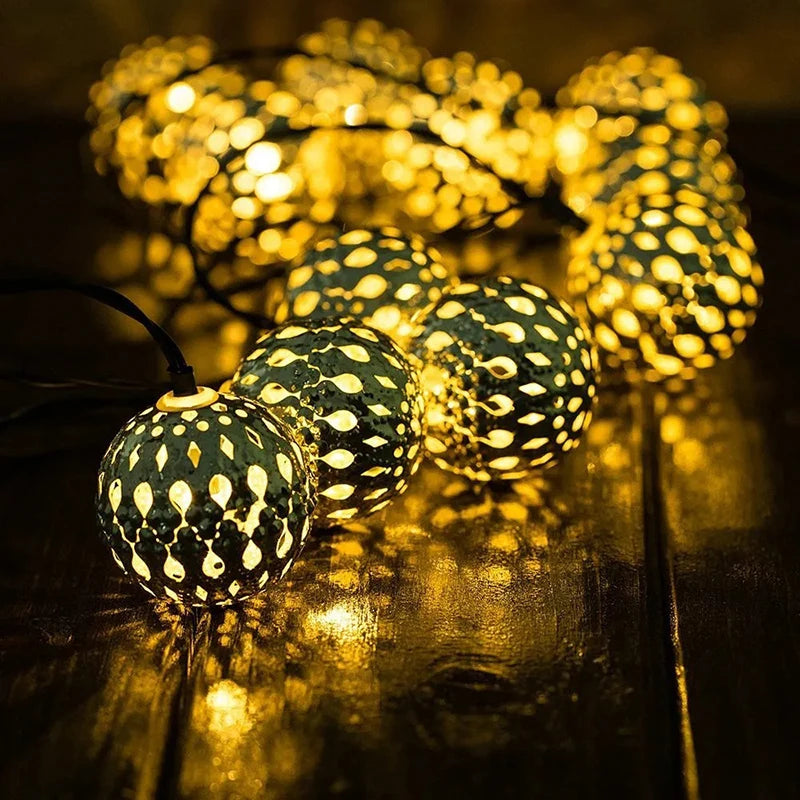 Moroccan Ball Solar String Lights - Light House