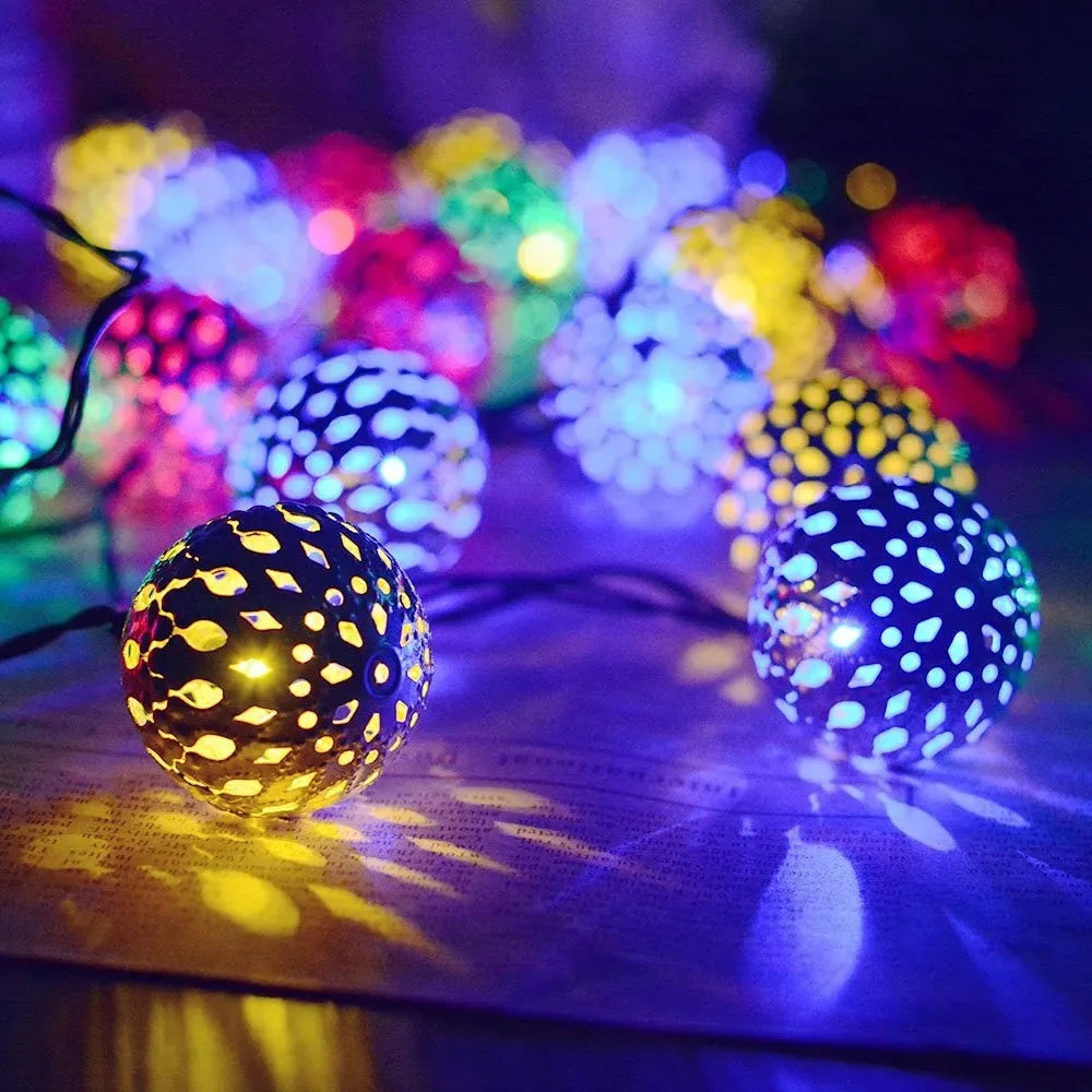Moroccan Ball Solar String Lights - Light House