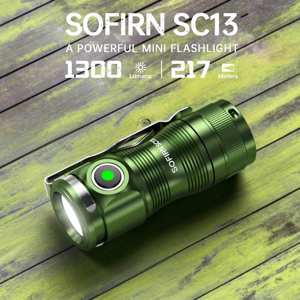 Mini Flashlight LED 1300lm with Magnetic Light House