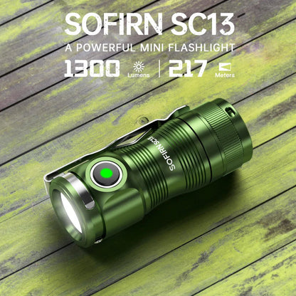 Mini Flashlight LED 1300lm with Magnetic Light House