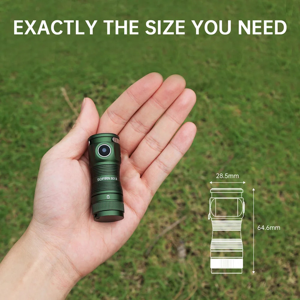 Mini Flashlight LED 1300lm with Magnetic Light House