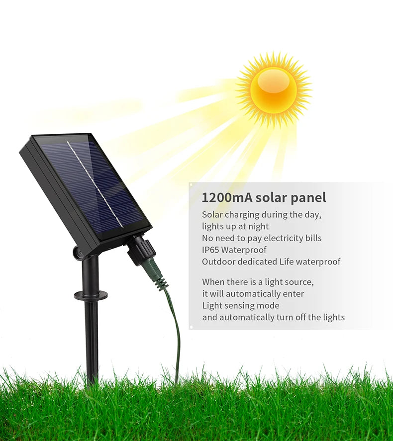 LED Solar Fairy Lights 100M Christmas Lights Waterproof Outdoor Garland Light House