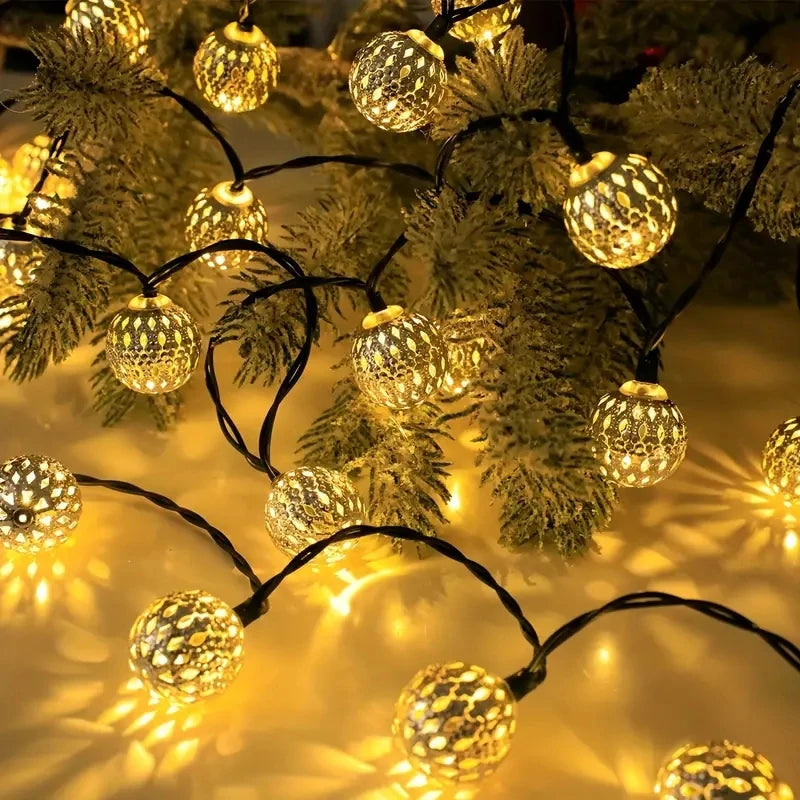 Moroccan Ball Solar String Lights - Light House