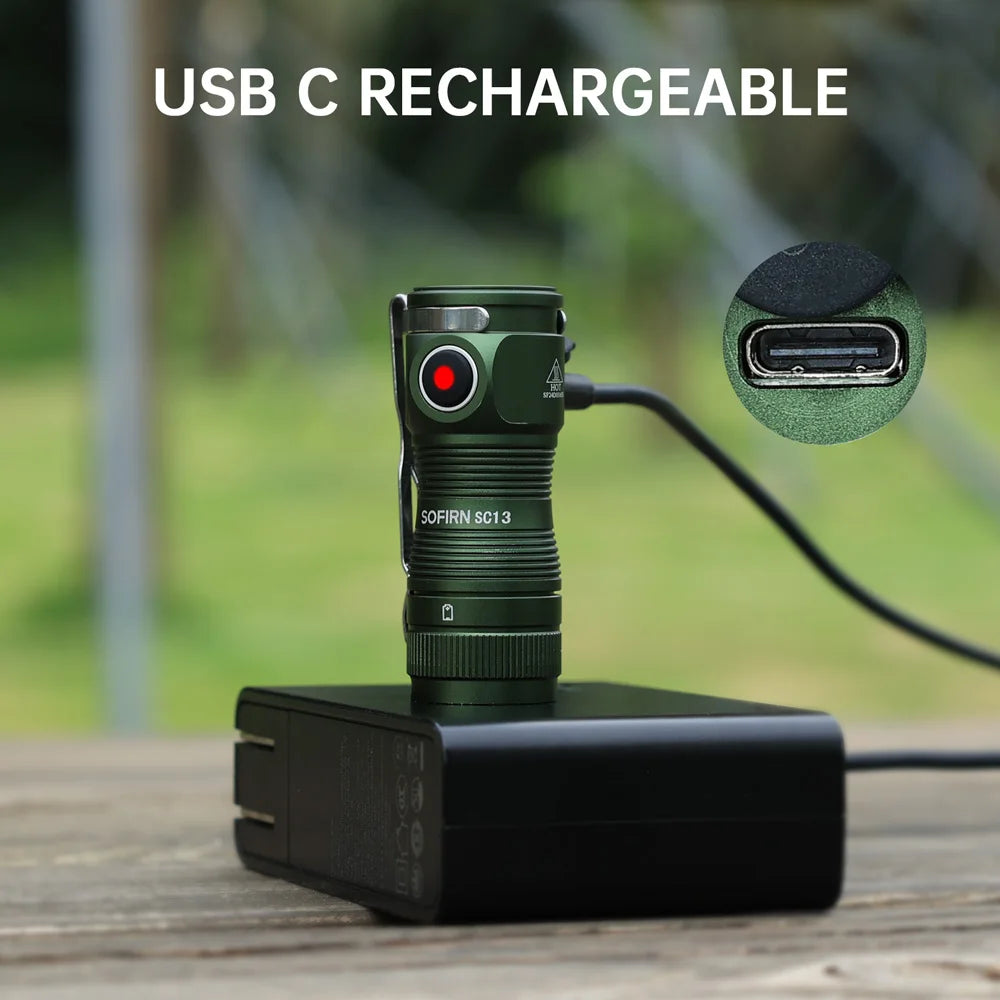 Mini Flashlight LED 1300lm with Magnetic Light House