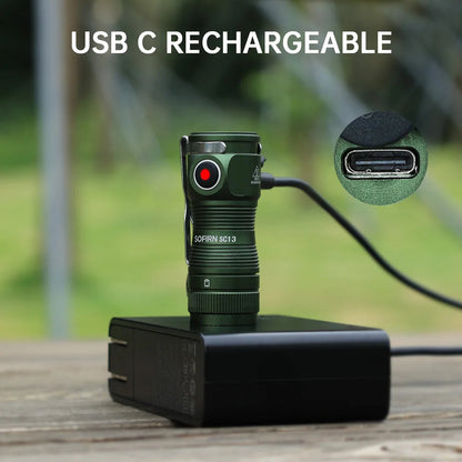 Mini Flashlight LED 1300lm with Magnetic Light House