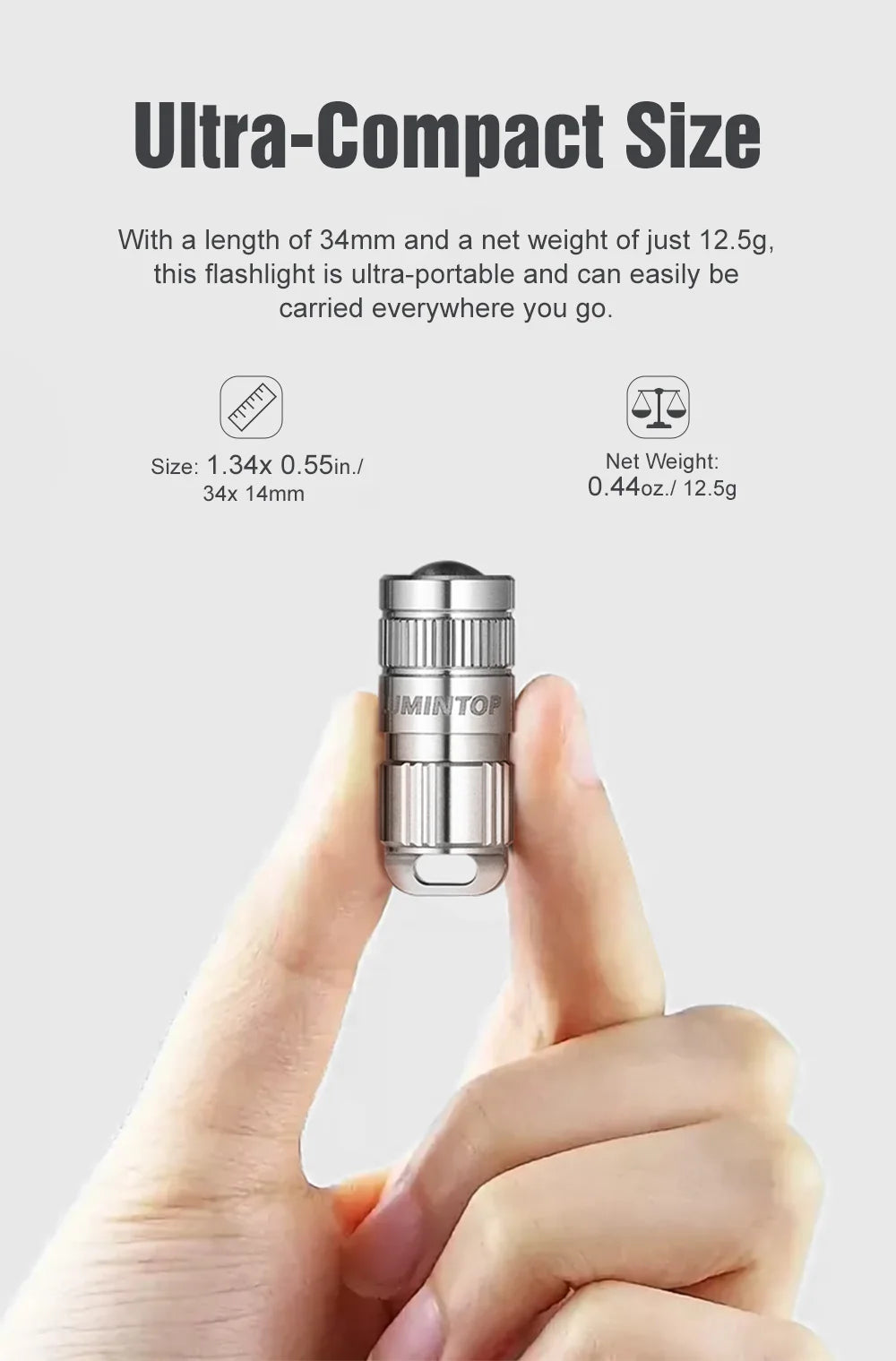 Titanium tactile Mini Flashlight Light House
