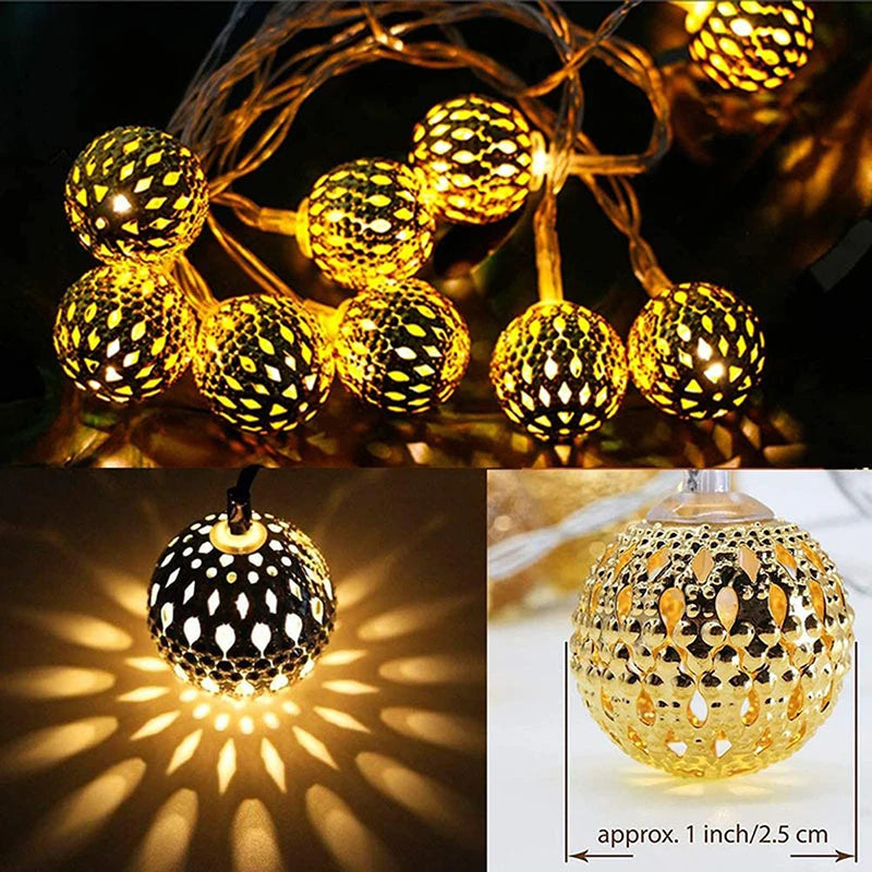 Moroccan Ball Solar String Lights - Light House