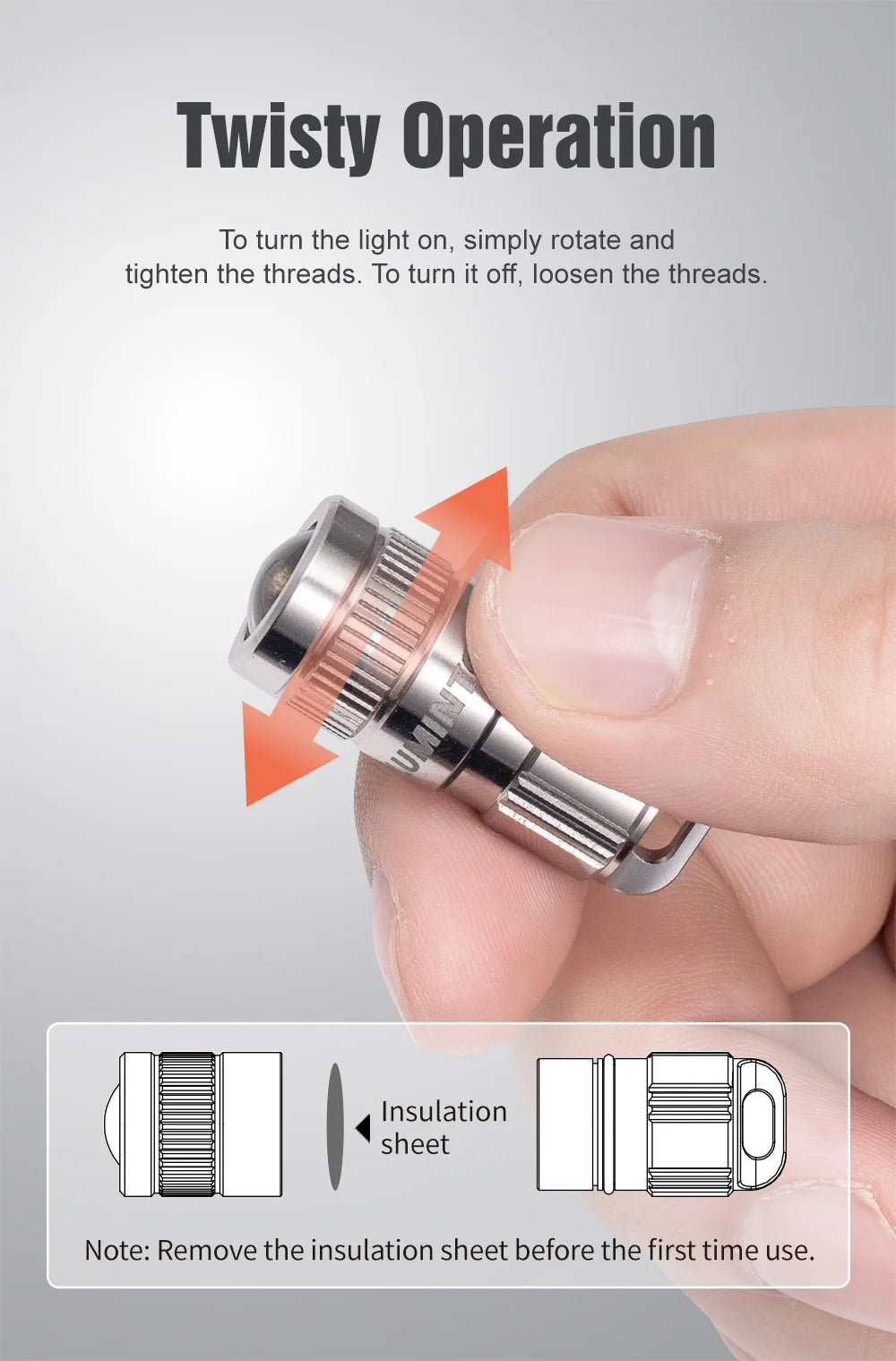 Titanium tactile Mini Flashlight Light House