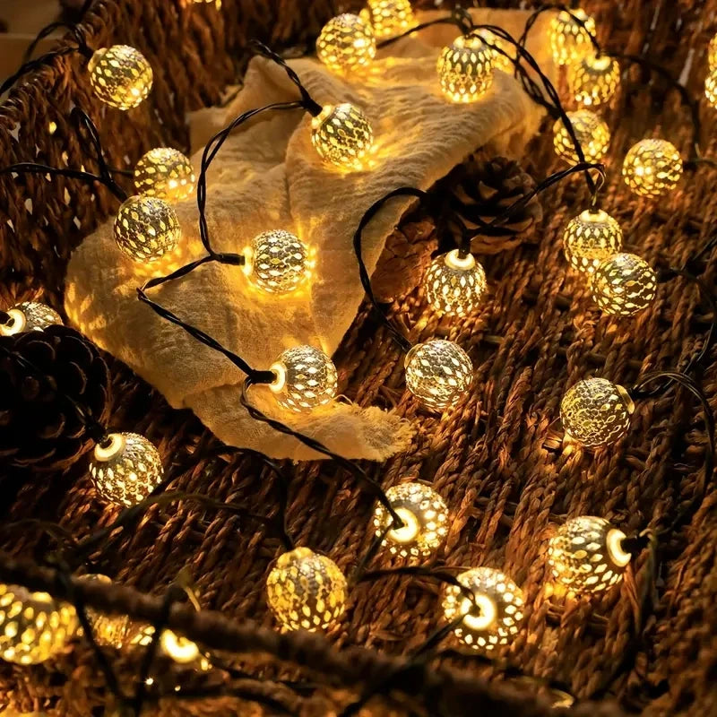 Moroccan Ball Solar String Lights - Light House
