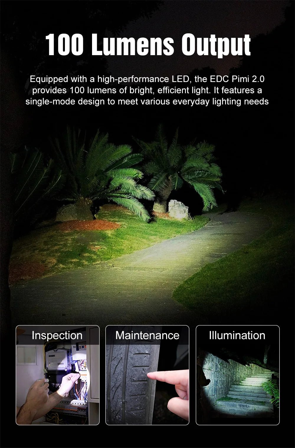 Titanium tactile Mini Flashlight Light House