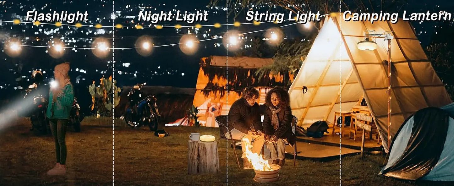 2-in-1 Camping Light LED Reel String Lights Light House