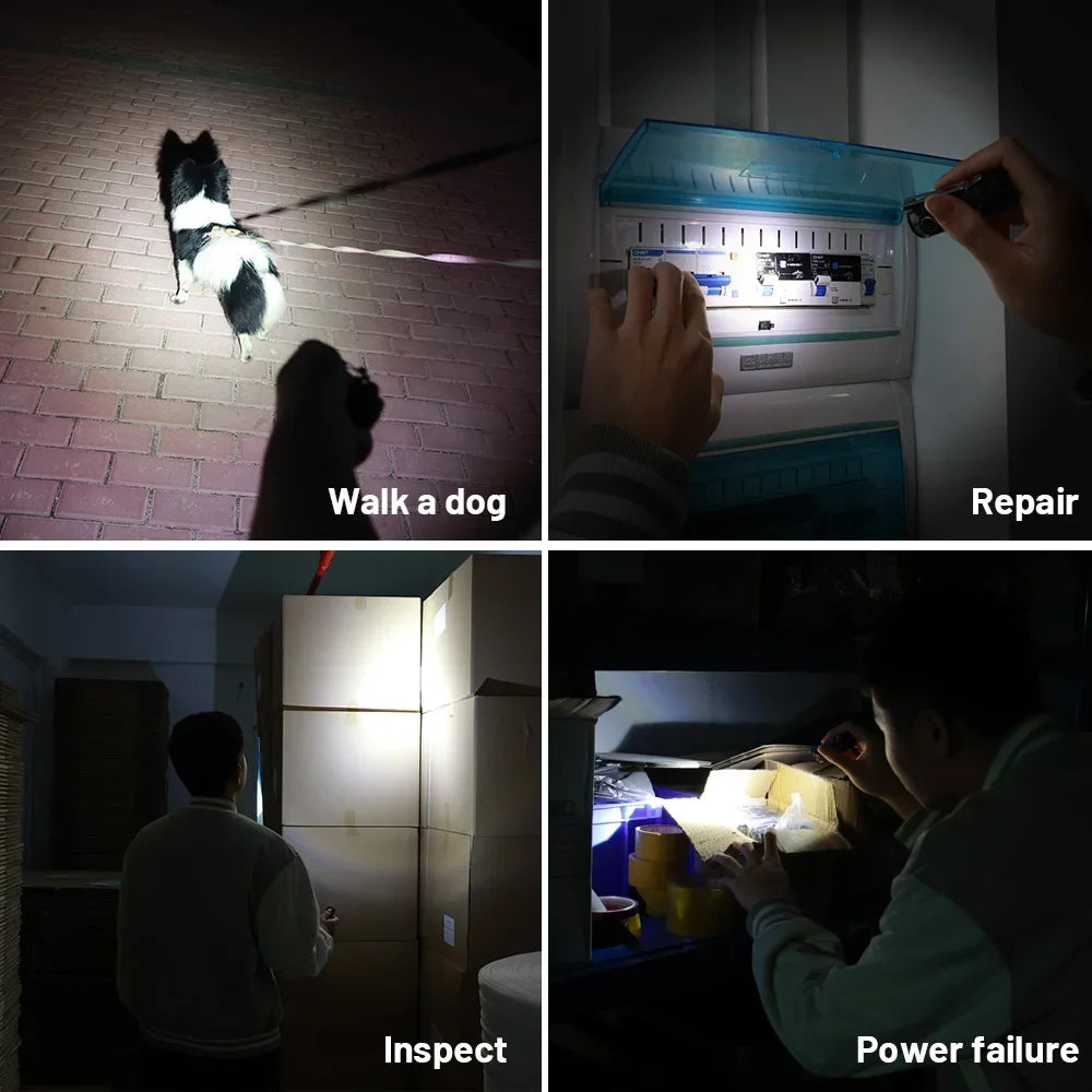 Mini Flashlight LED 1300lm with Magnetic Light House