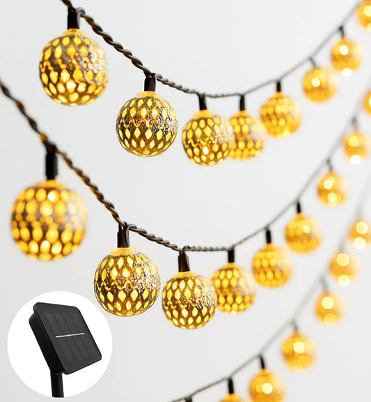 Moroccan Ball Solar String Lights - Light House